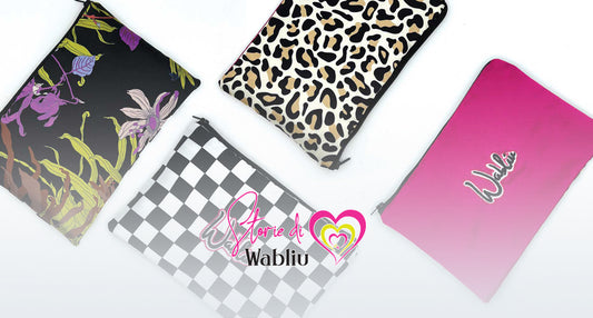 Vivi l'Emozione dell'Eleganza: Pochette Wabliu, l'Armonia Incantata di Scacchi, Fiori, Fucsia e Leopardato