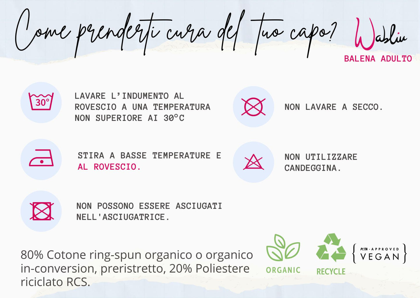 Felpa Donna "La Balena Di Kris" Organic cotton