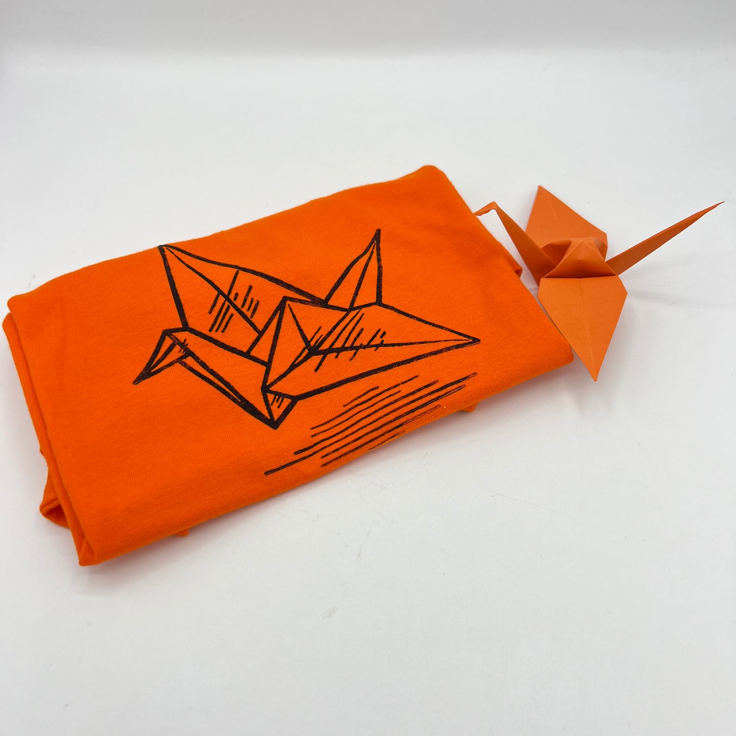 T-shirt con stampa artigianale "Gru" porta fortuna Origami - BAMBINI Unisex