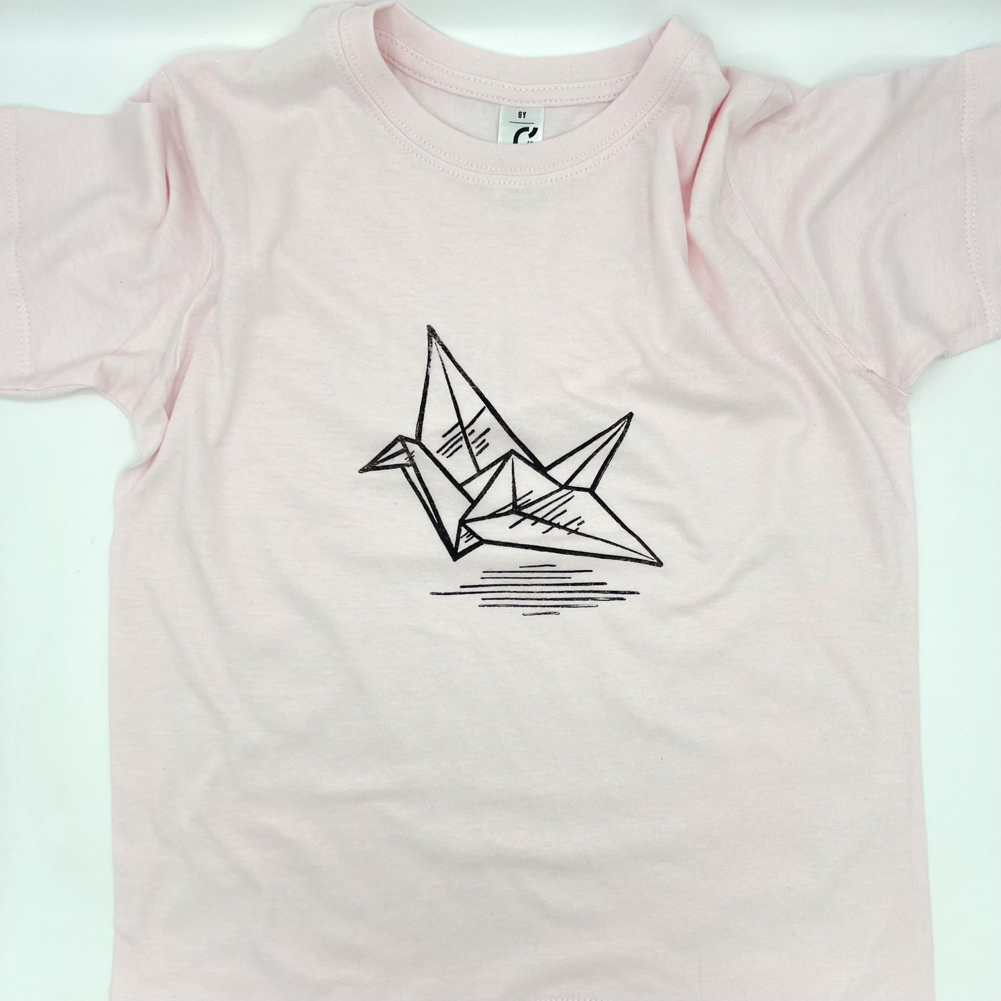T-shirt con stampa artigianale "Gru" porta fortuna Origami - BAMBINI Unisex