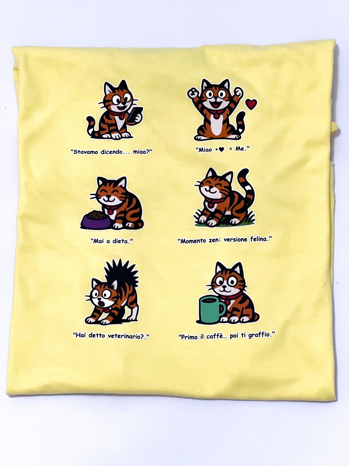 T-shirt Rosetta – 6 pose feline versione 3 - Adulti Unisex