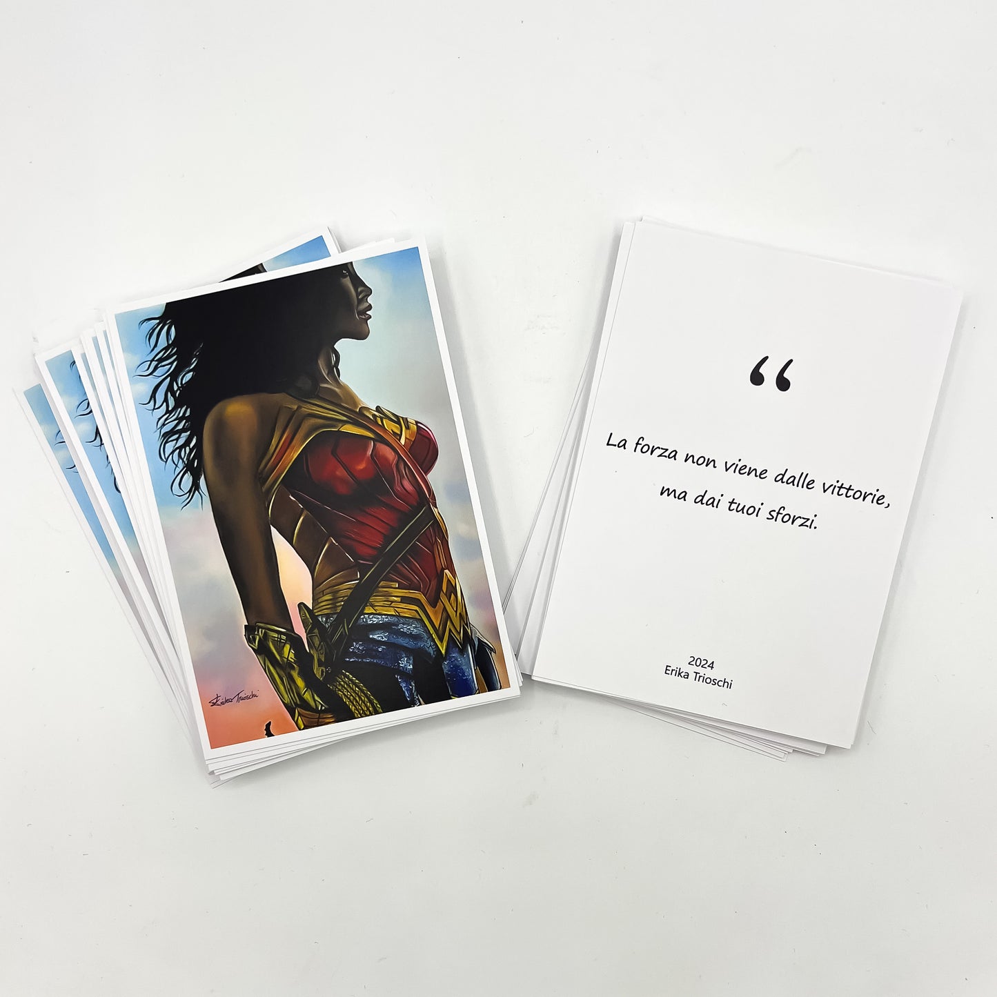 Cartolina Motivazionale: Forza e Ispirazione Quotidiana, creata da un dipinto fatto a mano.