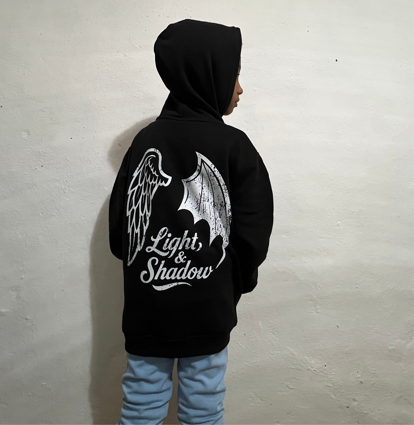 Felpa Bambini Unisex “Luce e Ombra” – Effetto Grunge