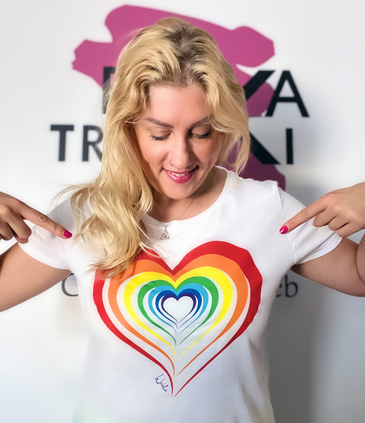 T-shirt Donna Cuore Arcobaleno
