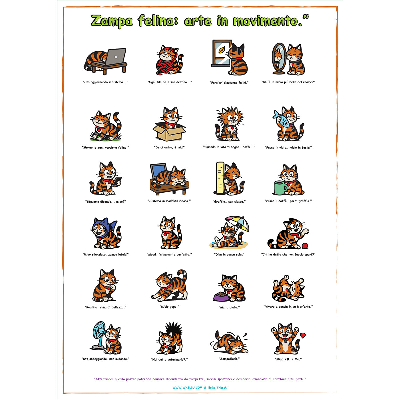 “Zampa felina: arte in movimento” – Poster 50×70 cm