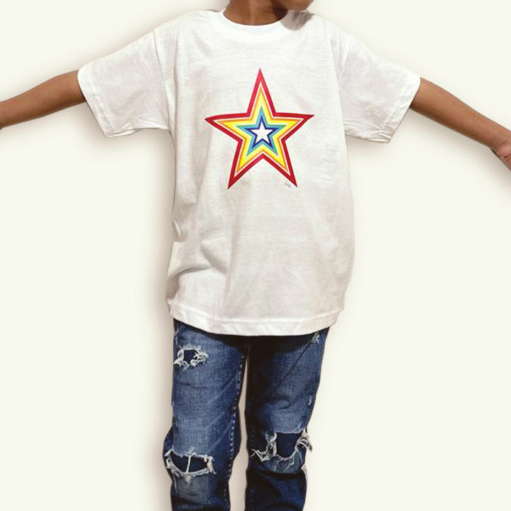 T-shirt Bambino/a Stella Arcobaleno – 100% cotone