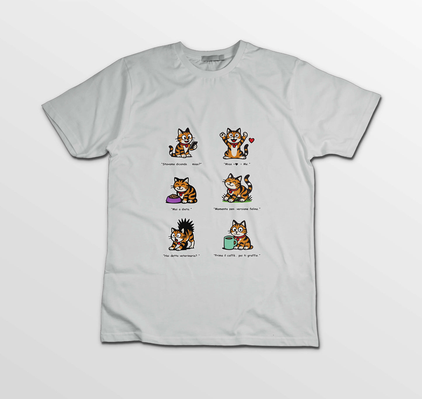 T-shirt Rosetta – 6 pose feline versione 3 - Adulti Unisex