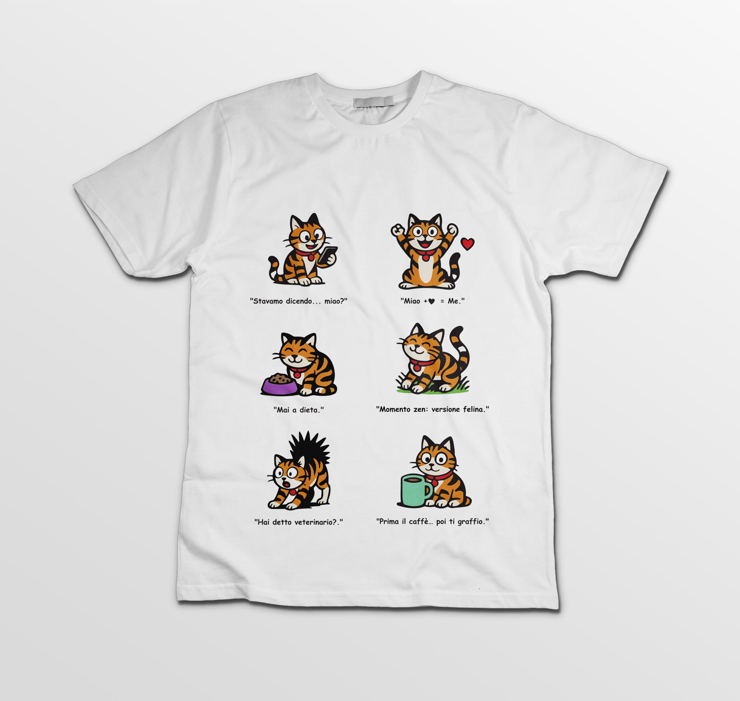 T-shirt Rosetta – 6 pose feline versione 3 - Bambini Unisex