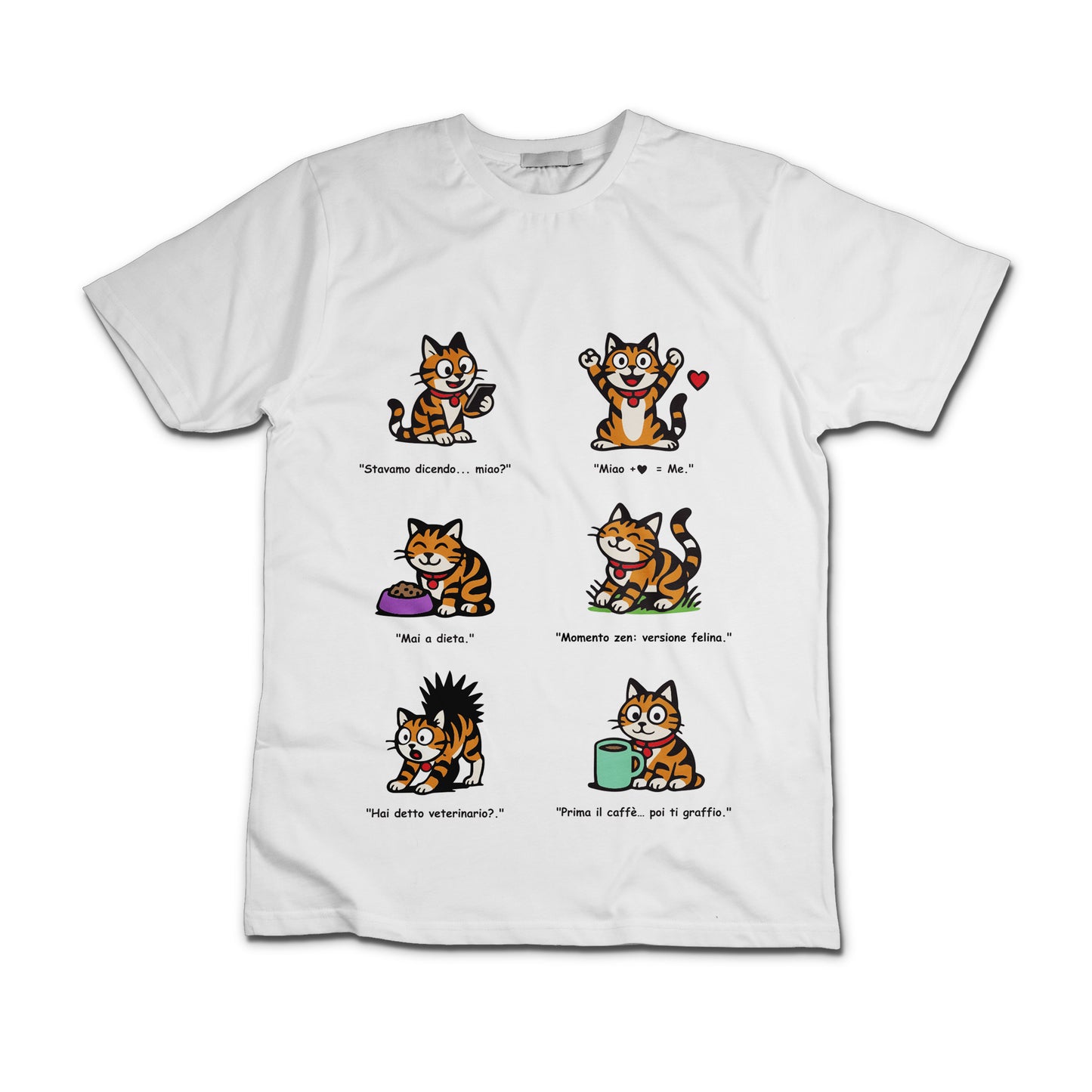 T-shirt Rosetta – 6 pose feline versione 3 - Bambini Unisex