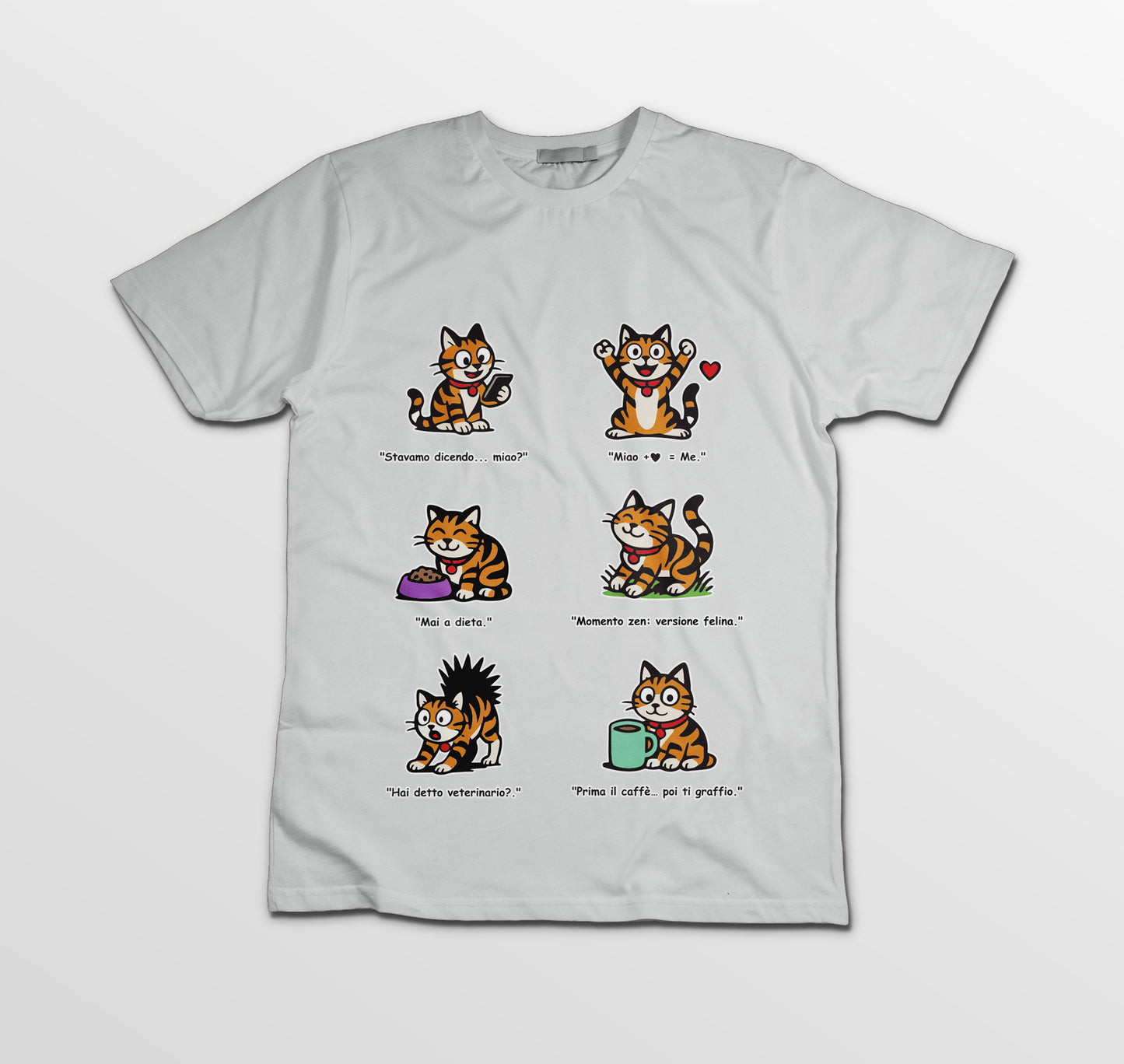 T-shirt Rosetta – 6 pose feline versione 3 - Bambini Unisex