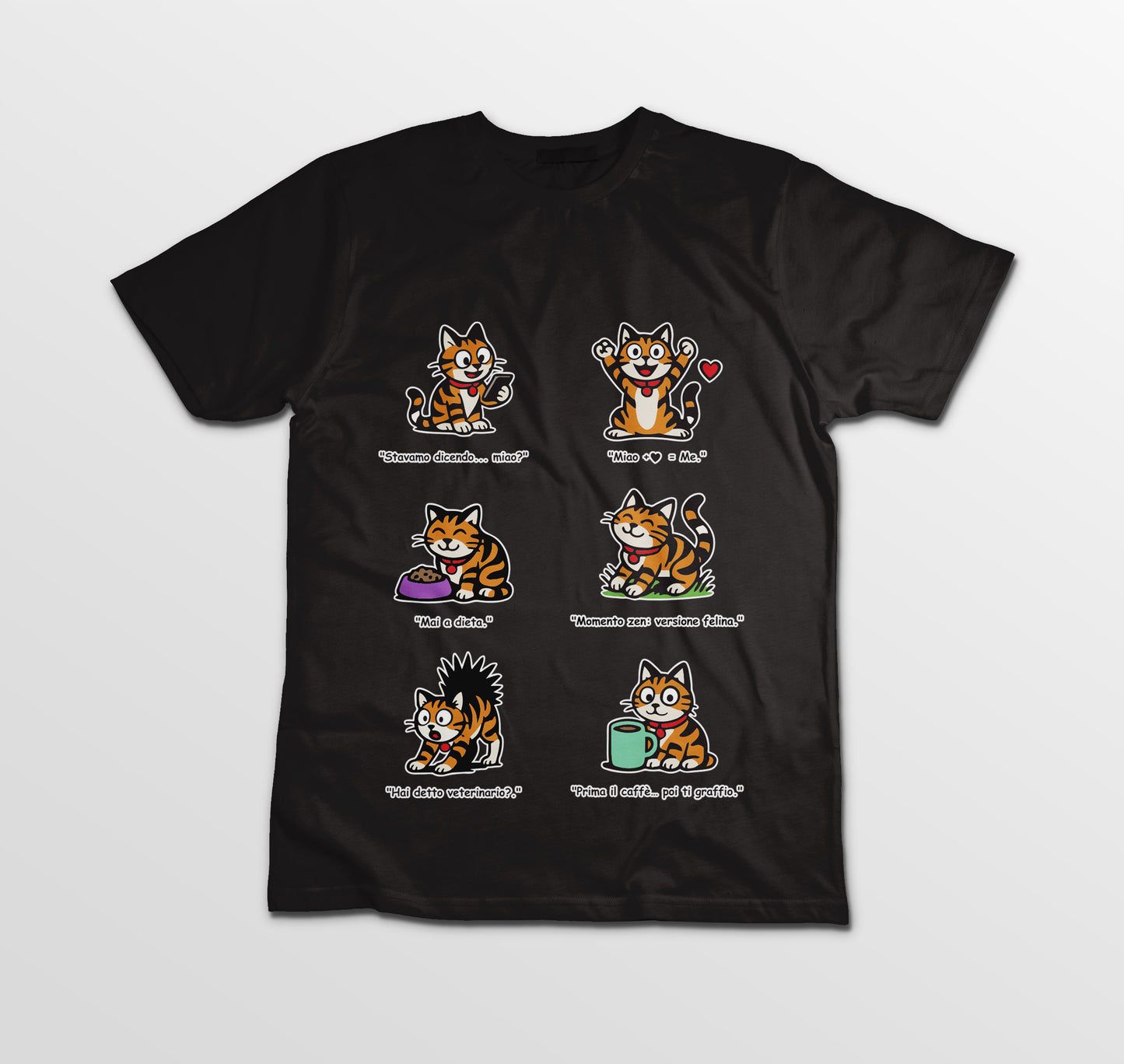T-shirt Rosetta – 6 pose feline versione 3 - Bambini Unisex