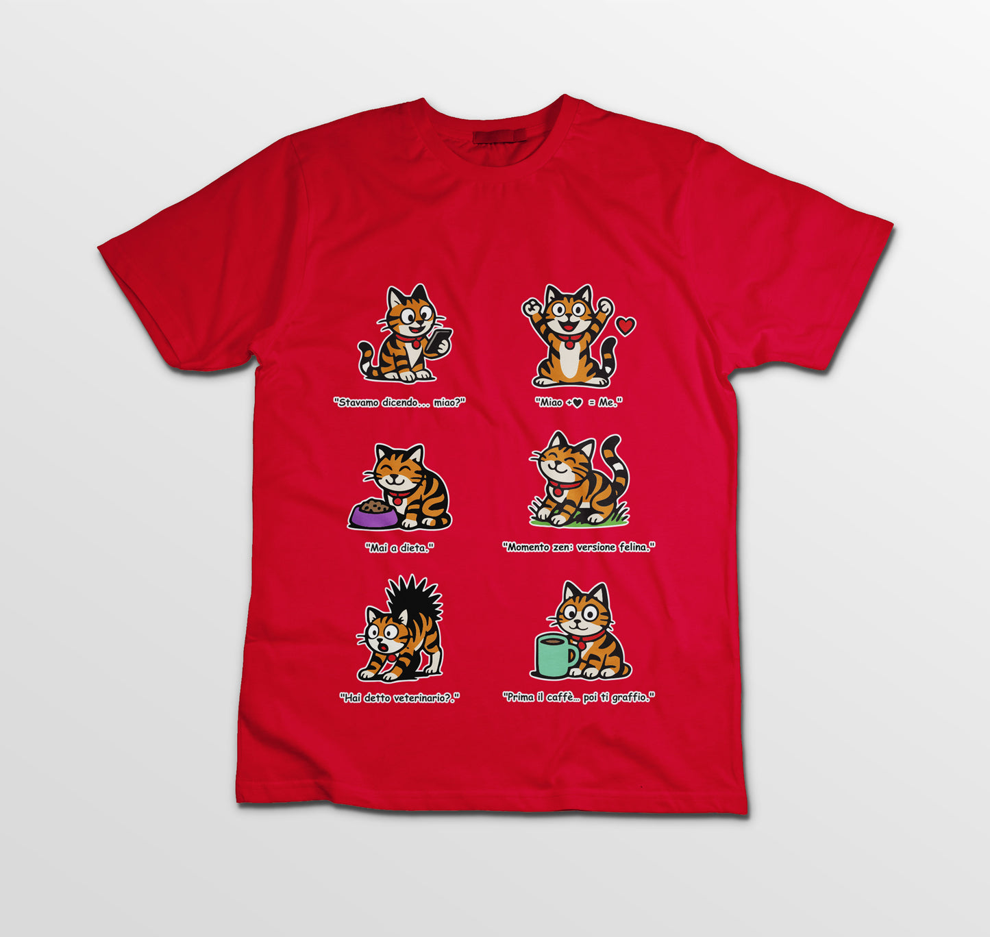 T-shirt Rosetta – 6 pose feline versione 3 - Bambini Unisex
