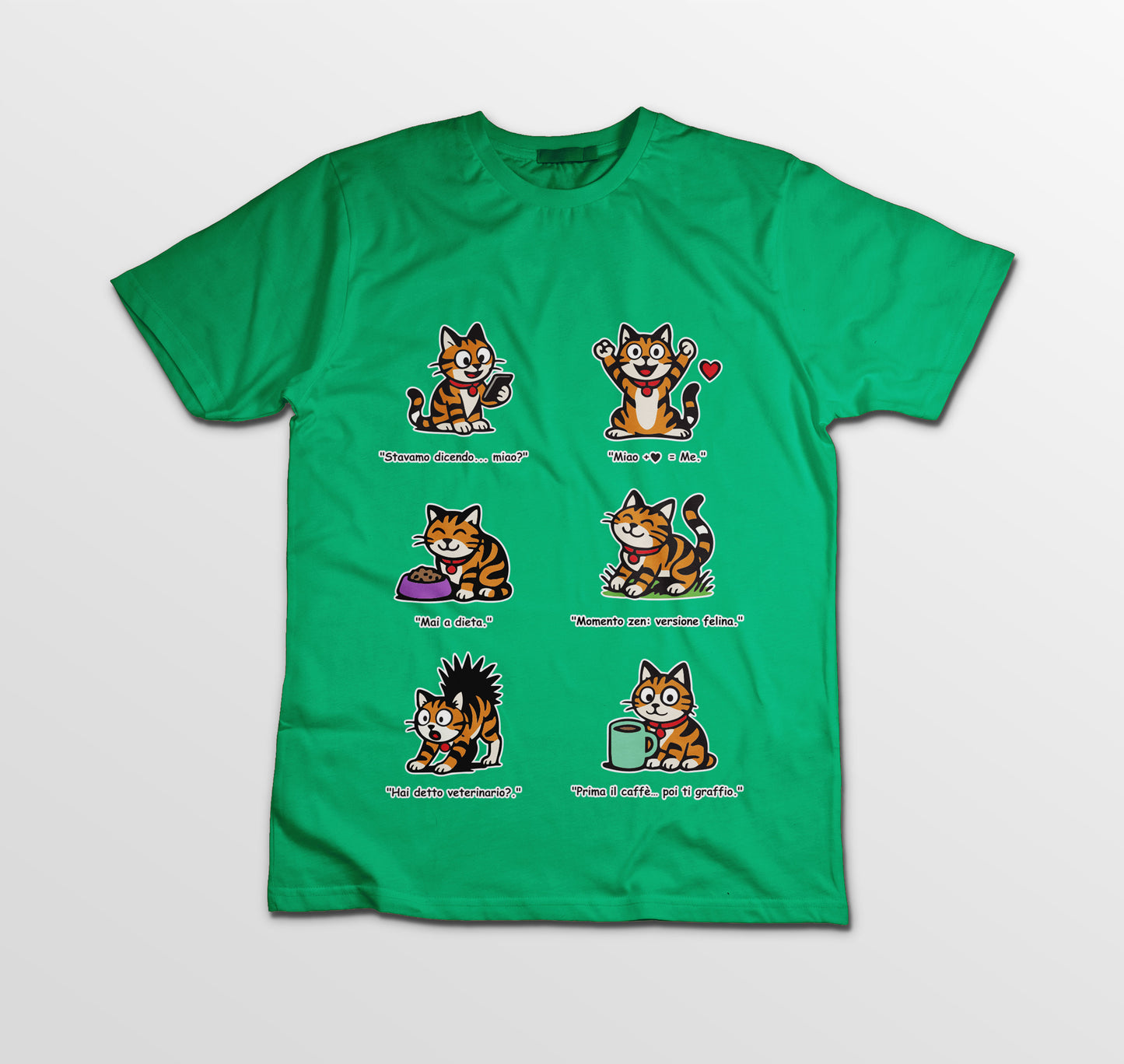 T-shirt Rosetta – 6 pose feline versione 3 - Bambini Unisex