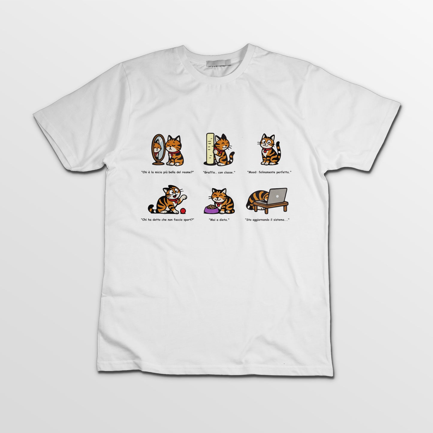 T-shirt Rosetta – 6 pose feline orizzontale - Bambini Unisex