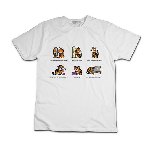T-shirt Rosetta – 6 pose feline orizzontale - Adulti Unisex