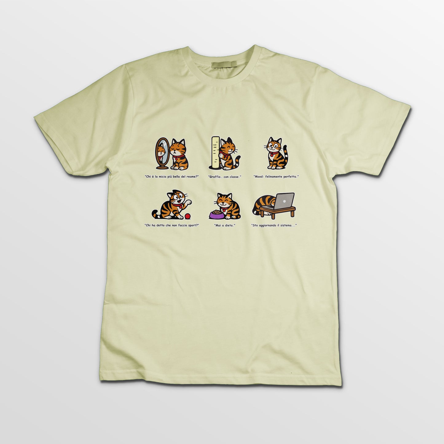 T-shirt Rosetta – 6 pose feline orizzontale - Adulti Unisex