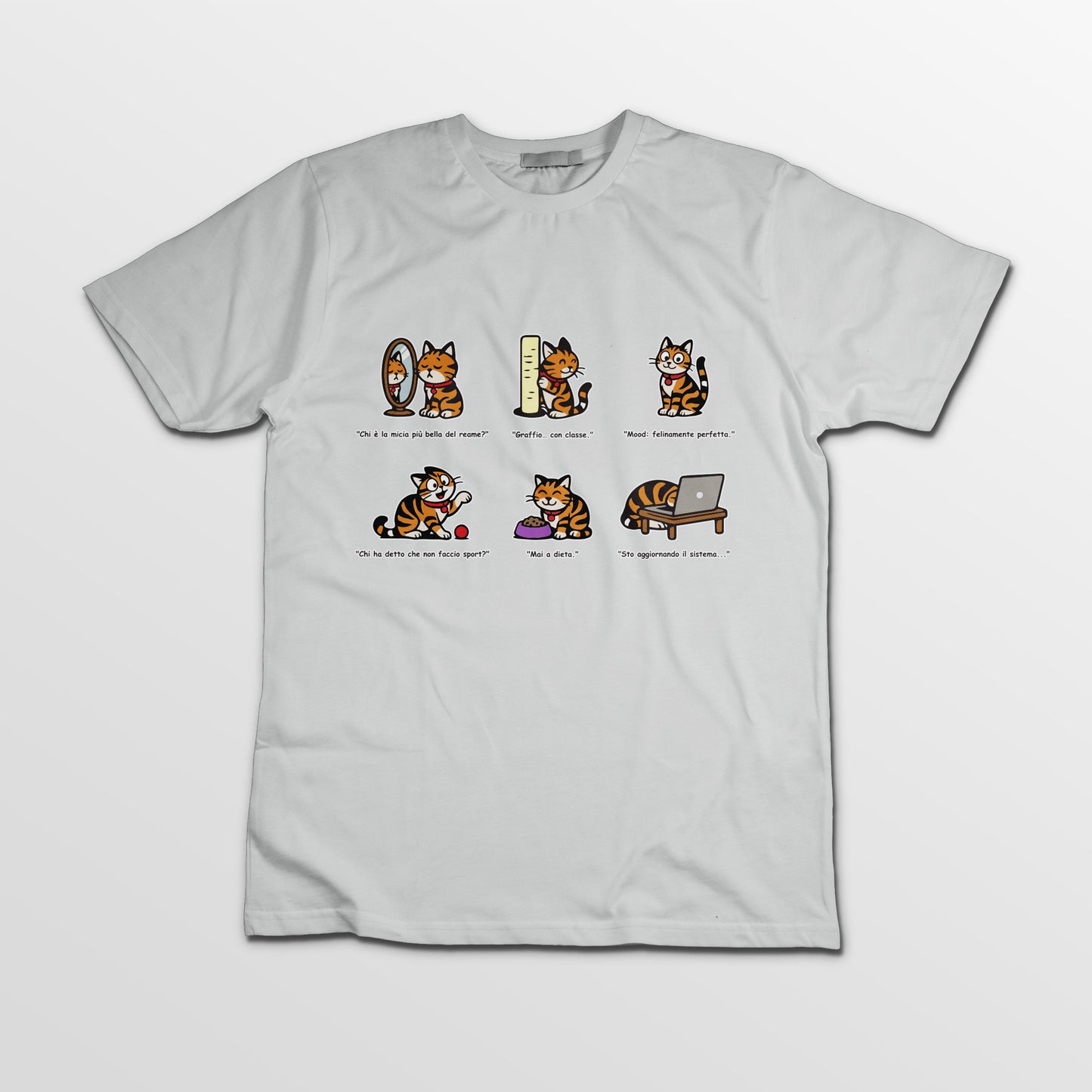 T-shirt Rosetta – 6 pose feline orizzontale - Bambini Unisex