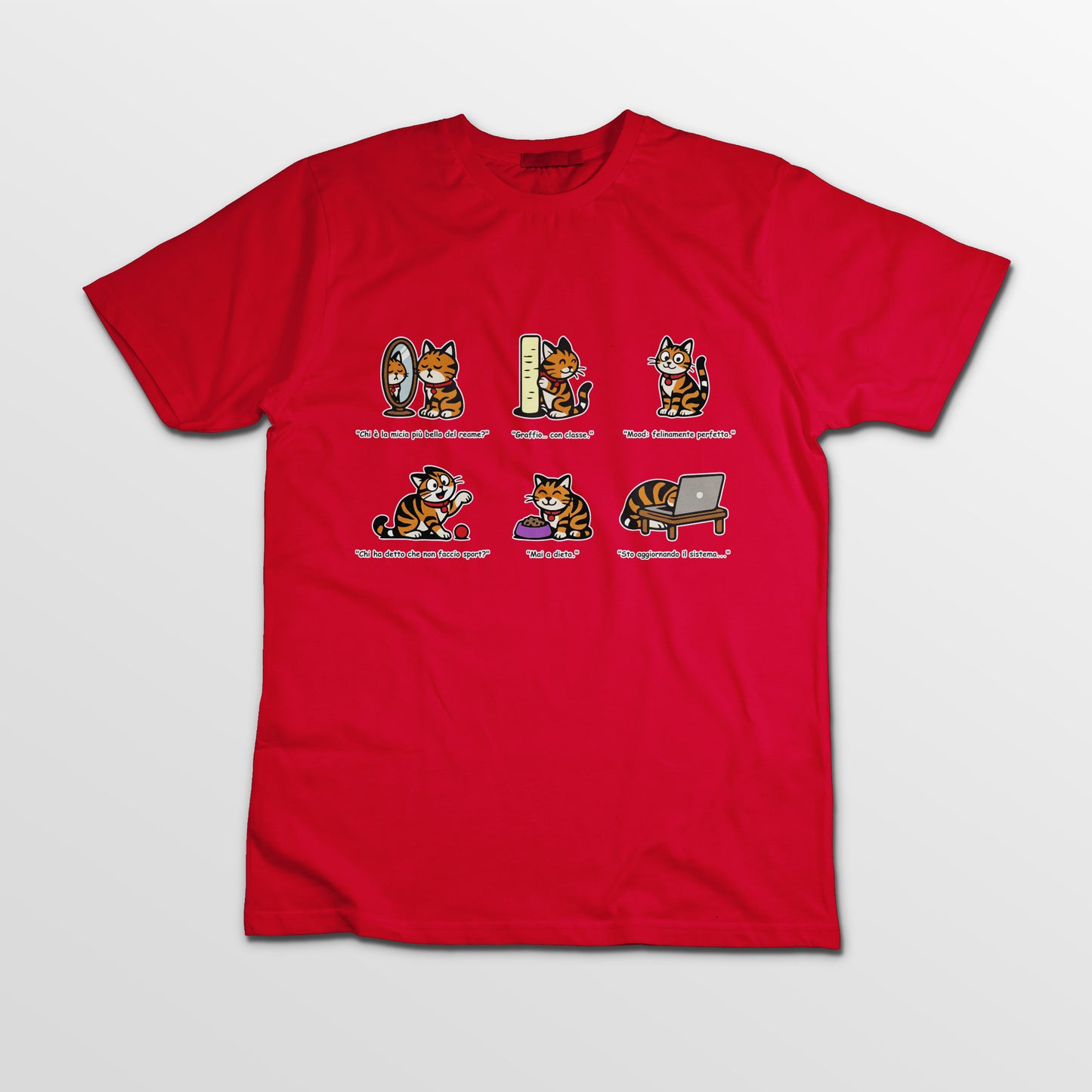 T-shirt Rosetta – 6 pose feline orizzontale - Bambini Unisex
