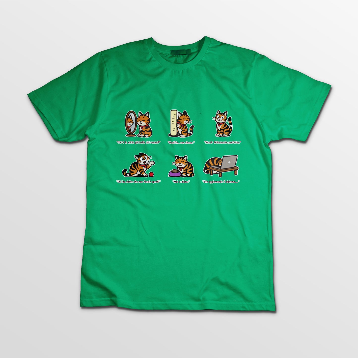 T-shirt Rosetta – 6 pose feline orizzontale - Bambini Unisex
