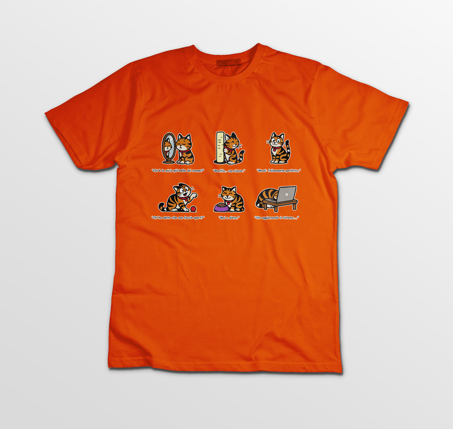 T-shirt Rosetta – 6 pose feline orizzontale - Bambini Unisex