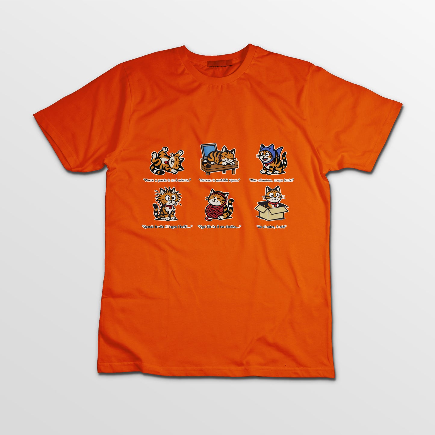 T-shirt Rosetta – 6 pose feline orizzontale - Bambini Unisex