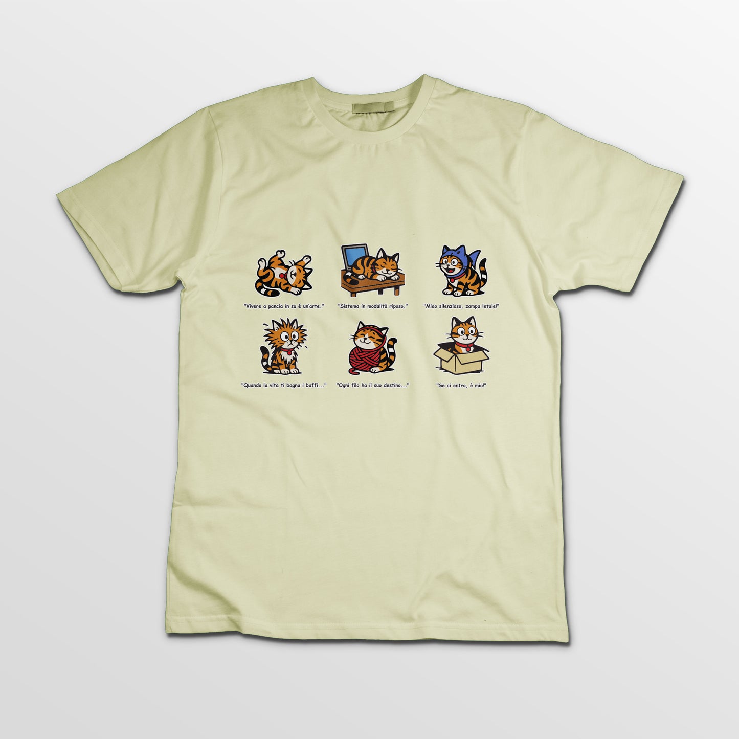T-shirt Rosetta – 6 pose feline orizzontale - Adulti Unisex