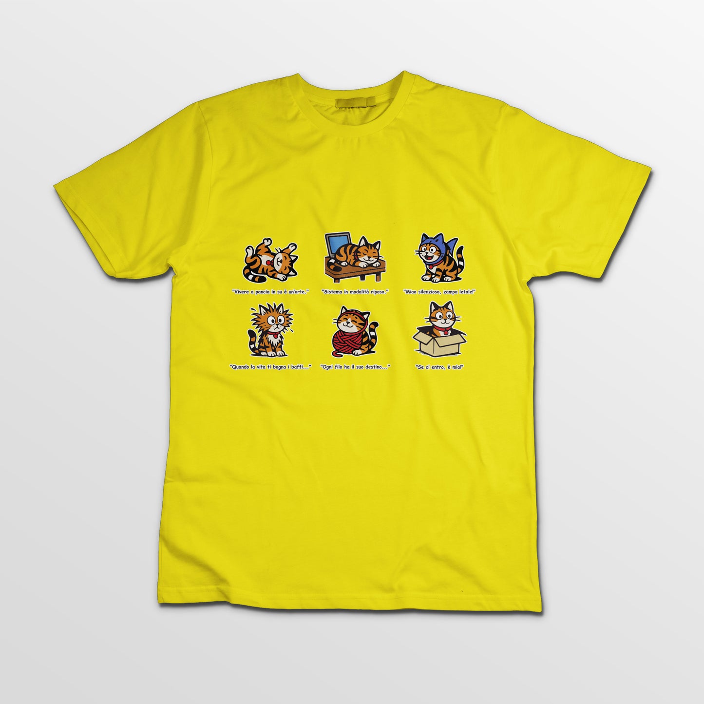 T-shirt Rosetta – 6 pose feline orizzontale - Bambini Unisex