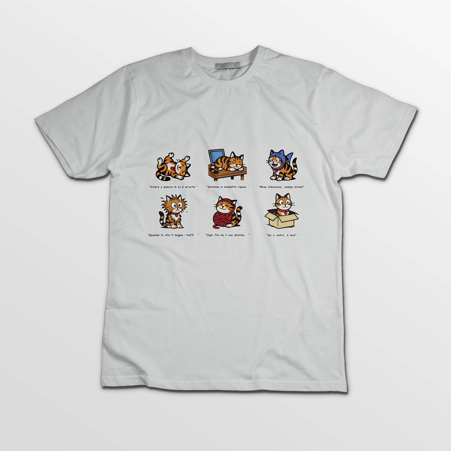 T-shirt Rosetta – 6 pose feline orizzontale - Bambini Unisex