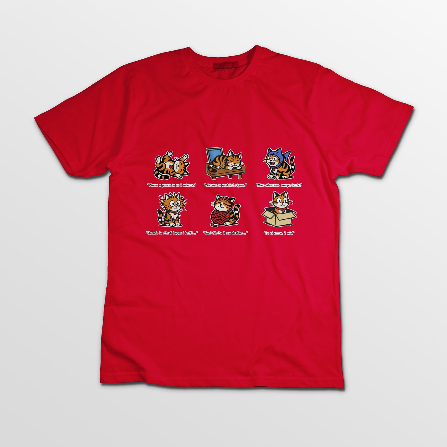 T-shirt Rosetta – 6 pose feline orizzontale - Bambini Unisex