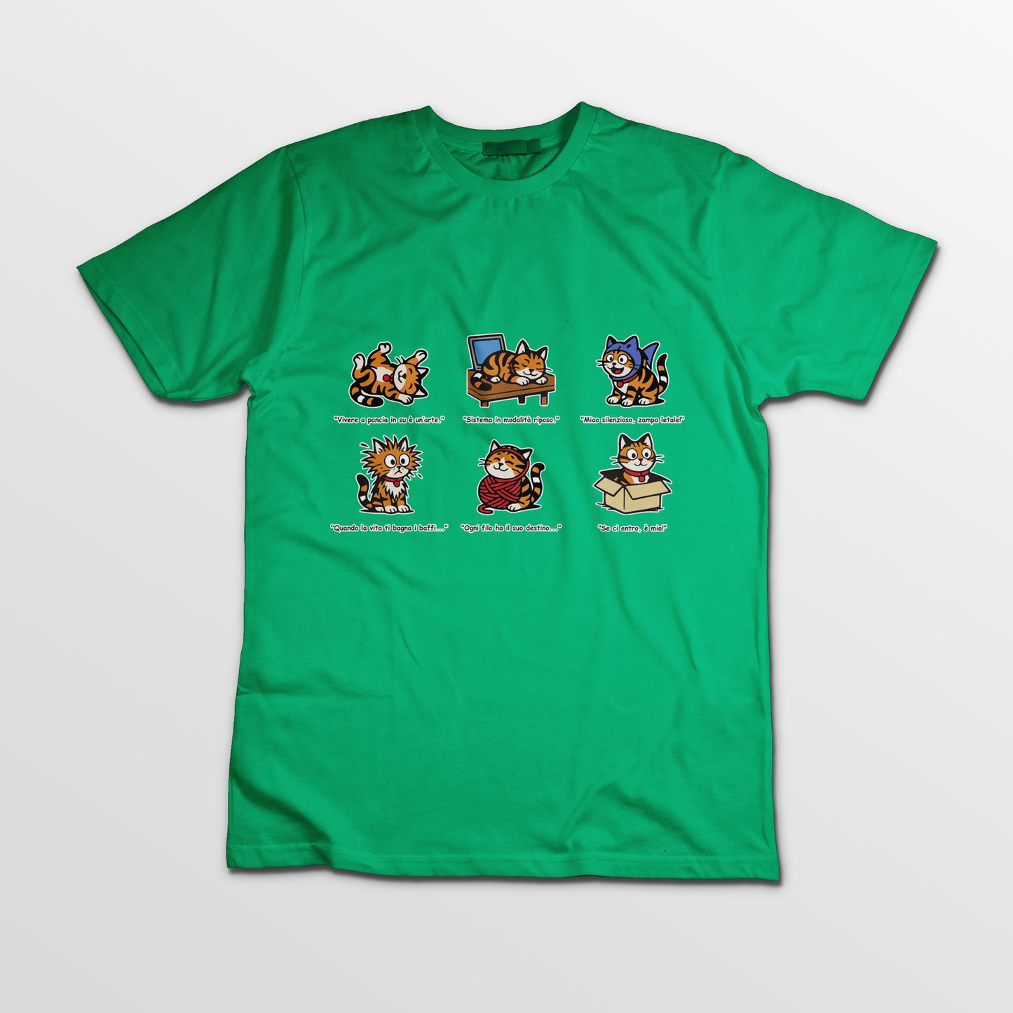 T-shirt Rosetta – 6 pose feline orizzontale - Adulti Unisex
