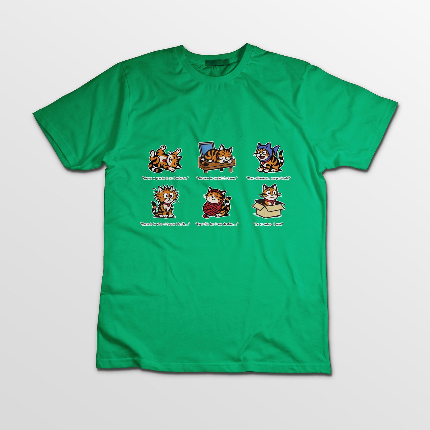 T-shirt Rosetta – 6 pose feline orizzontale - Bambini Unisex