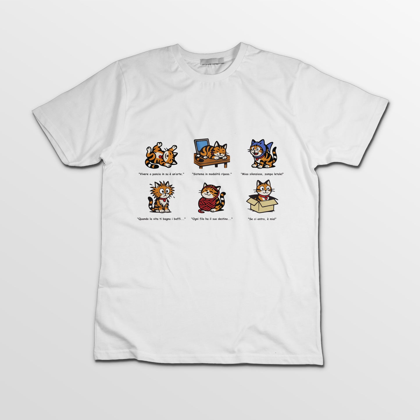 T-shirt Rosetta – 6 pose feline orizzontale - Bambini Unisex