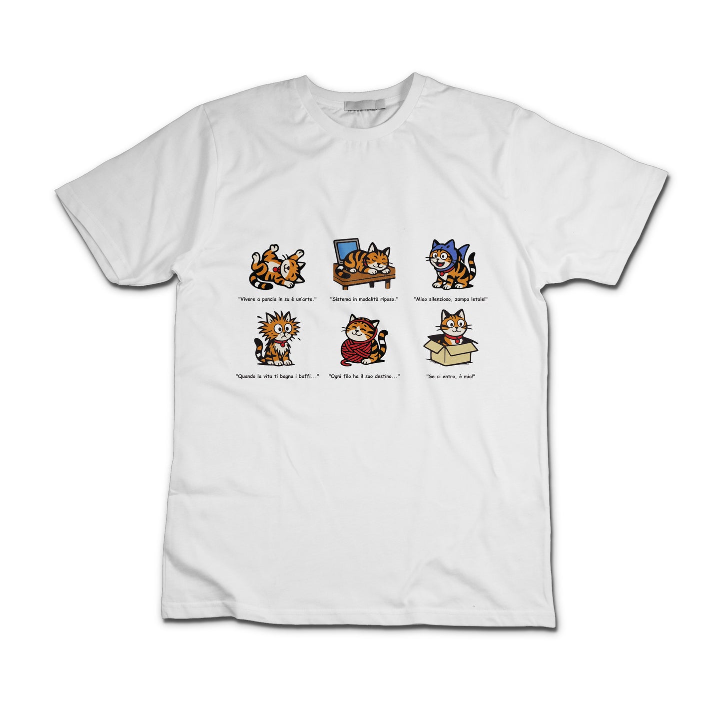 T-shirt Rosetta – 6 pose feline orizzontale - Adulti Unisex