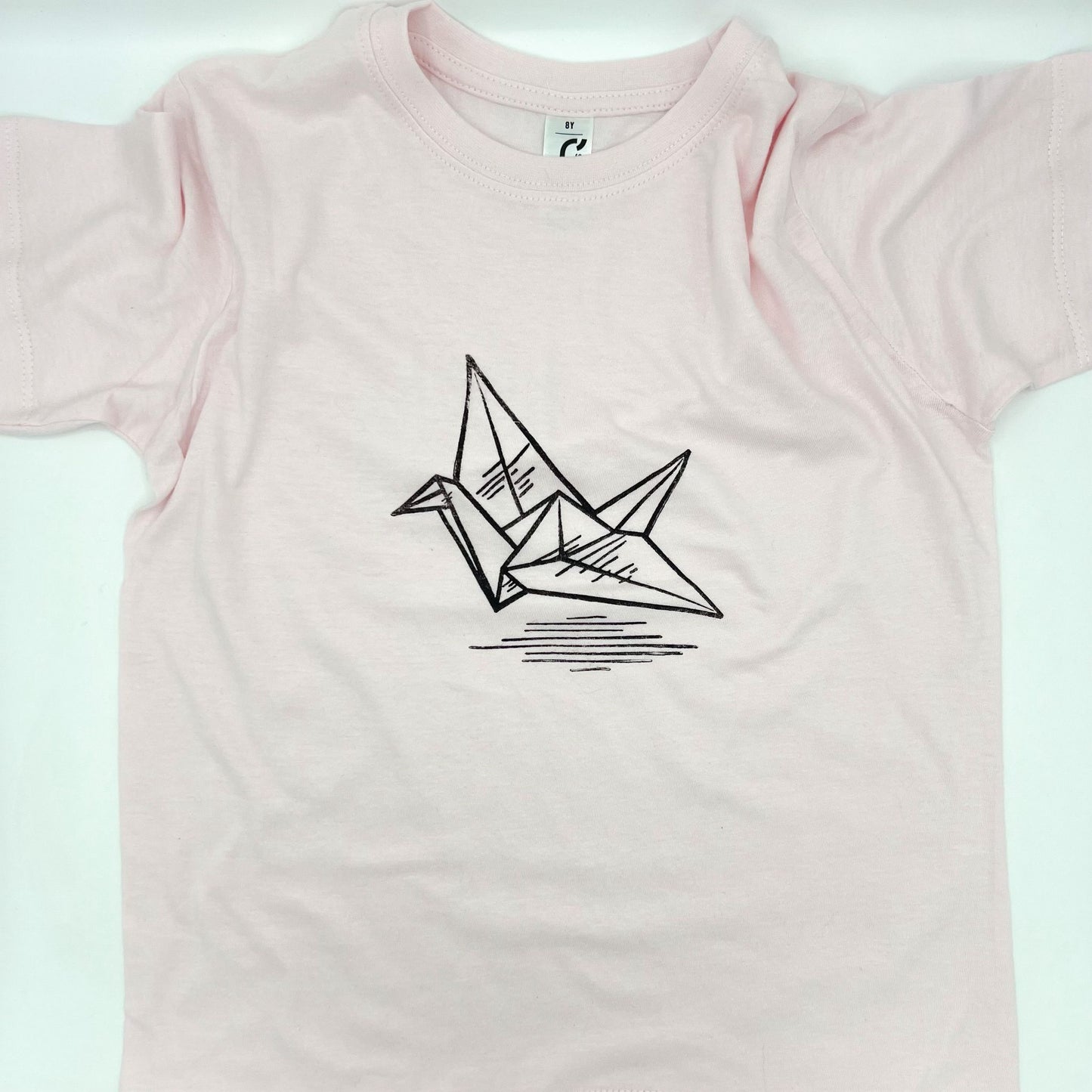 T-shirt con stampa artigianale "Gru" porta fortuna Origami - BAMBINI Unisex