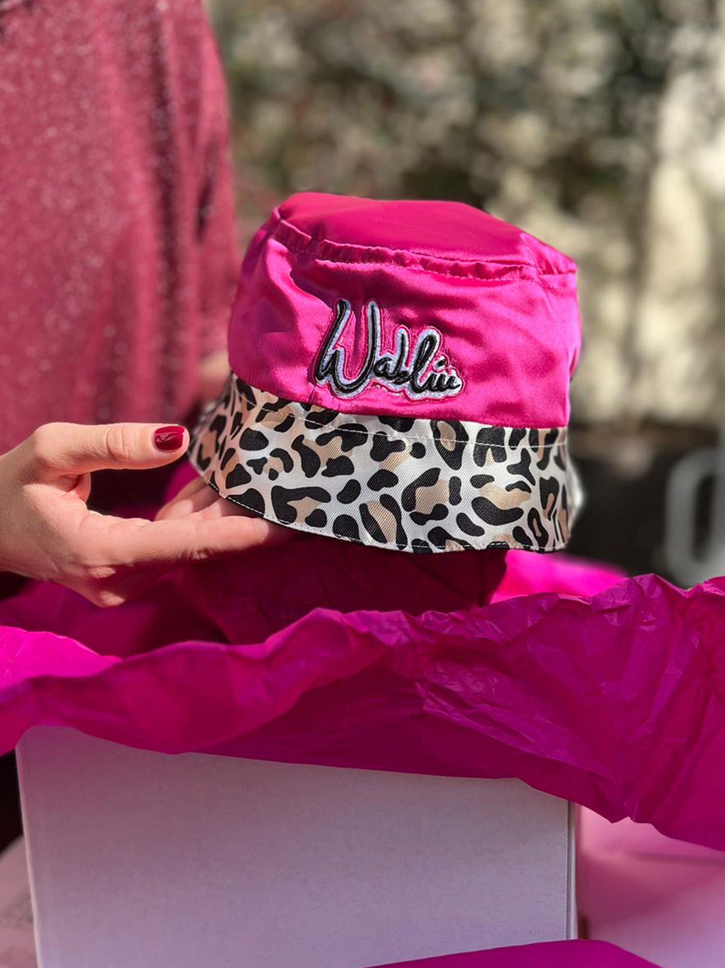 Cappello alla pescatora Leopard and Fucsia