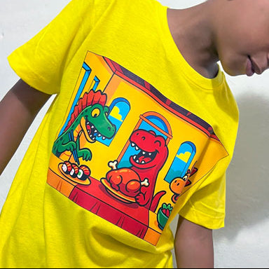 Maglietta Dino Edition – 100% Cotone, Stampa DTF ad Alta Qualità - Bambini