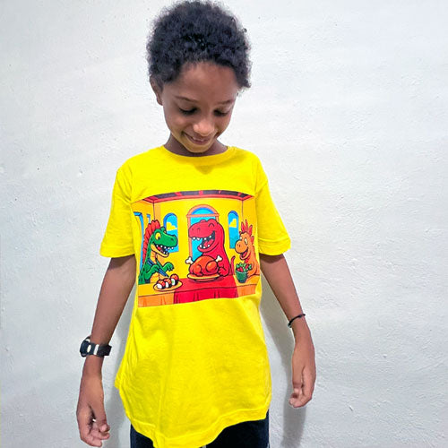 Maglietta Dino Edition – 100% Cotone, Stampa DTF ad Alta Qualità - Bambini