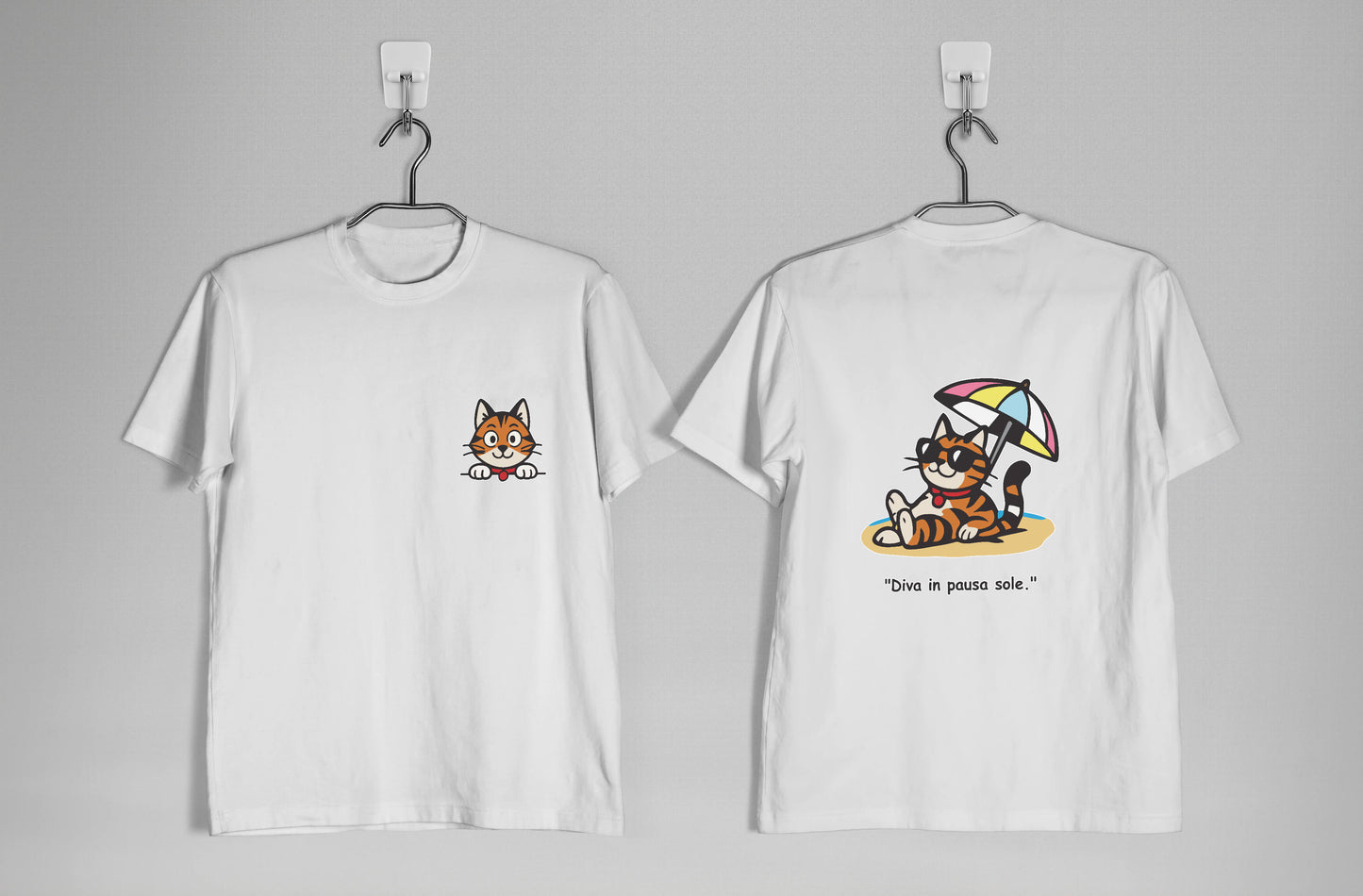 T-shirt Mood Diva | Gatta al mare sotto l’ombrellone - Adulti Unisex