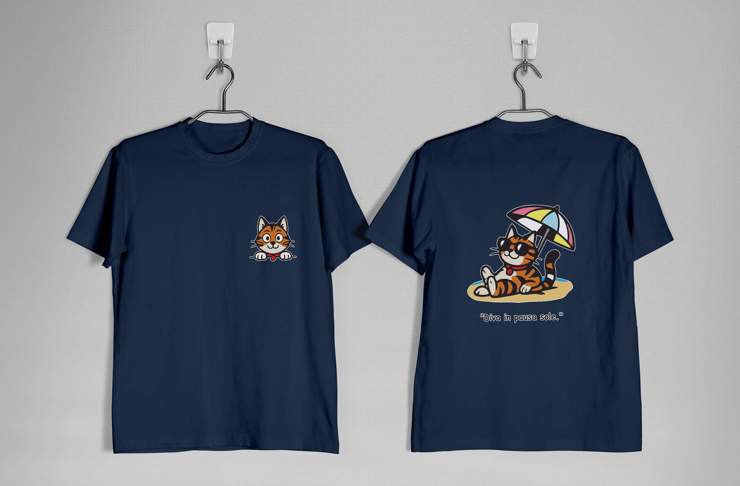 T-shirt Mood Diva | Gatta al mare sotto l’ombrellone - Adulti Unisex