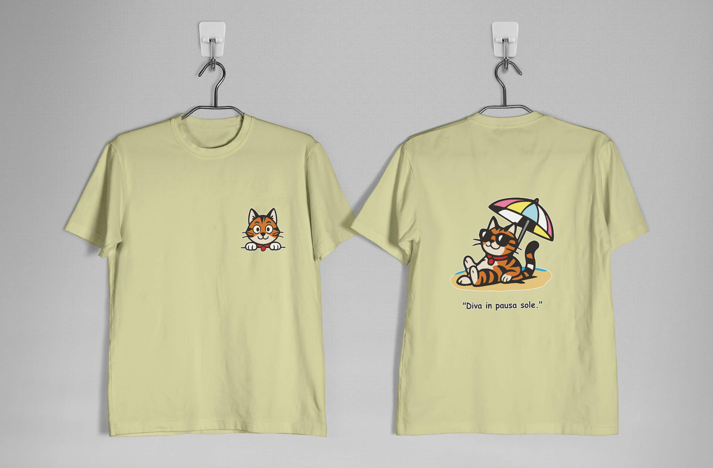 T-shirt Mood Diva | Gatta al mare sotto l’ombrellone - Adulti Unisex