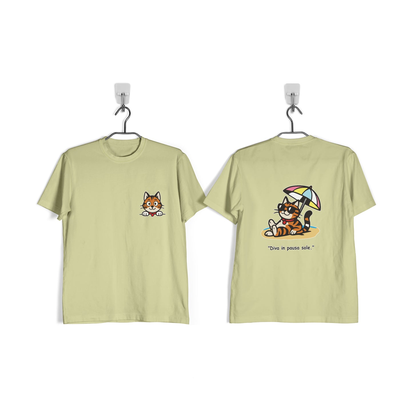 T-shirt Mood Diva | Gatta al mare sotto l’ombrellone - Adulti Unisex