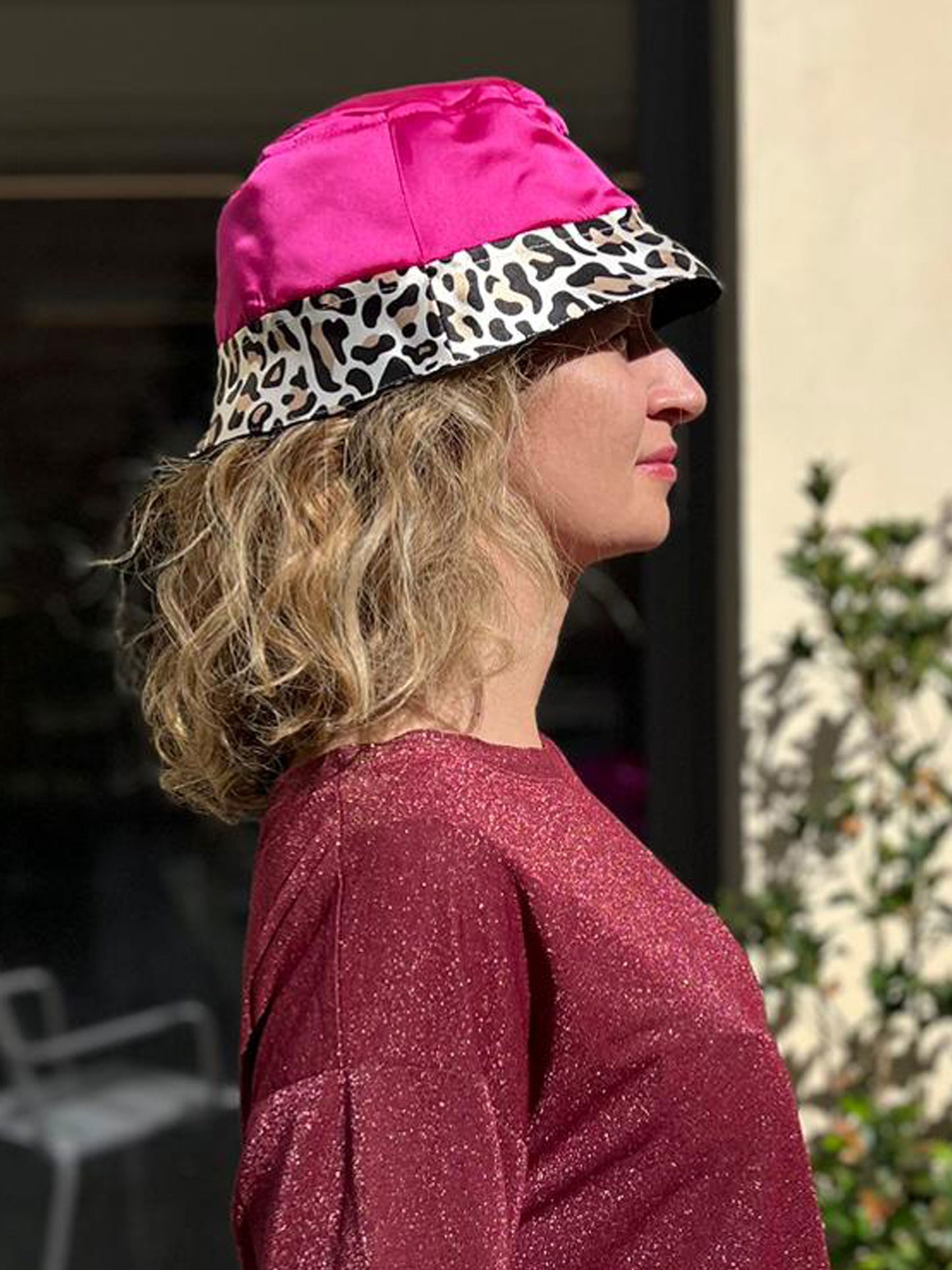 Cappello alla pescatora Leopard and Fucsia