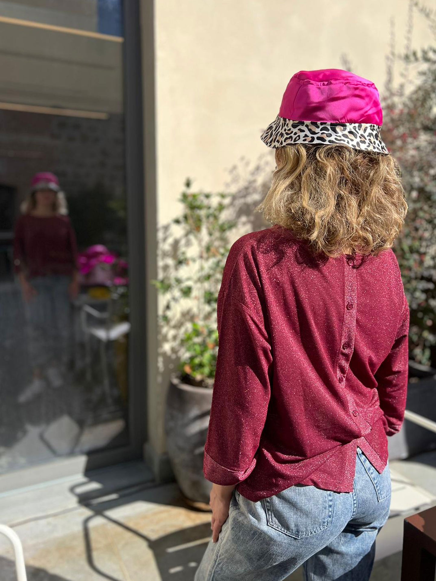 Cappello alla pescatora Leopard and Fucsia