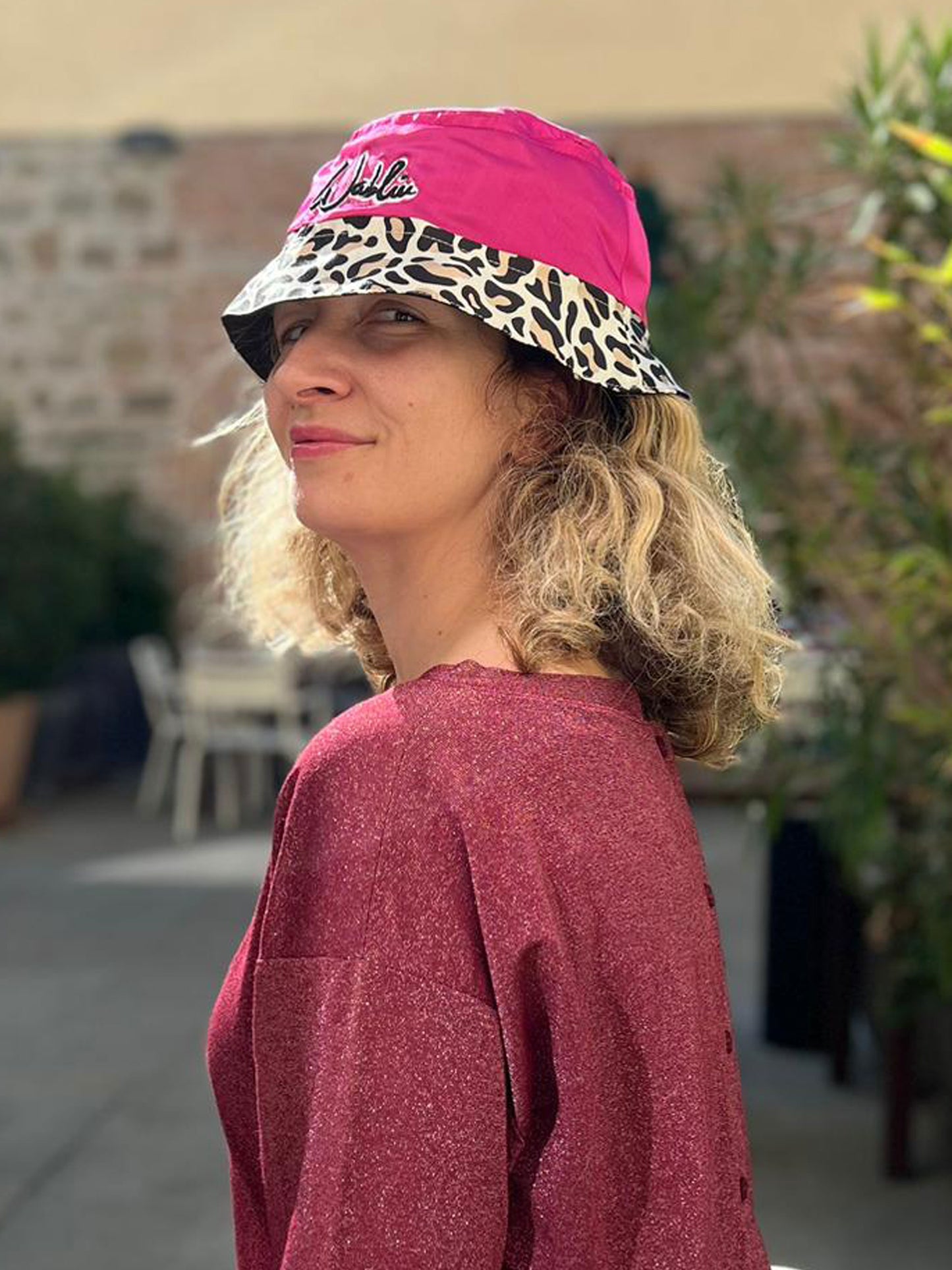 Cappello alla pescatora Leopard and Fucsia