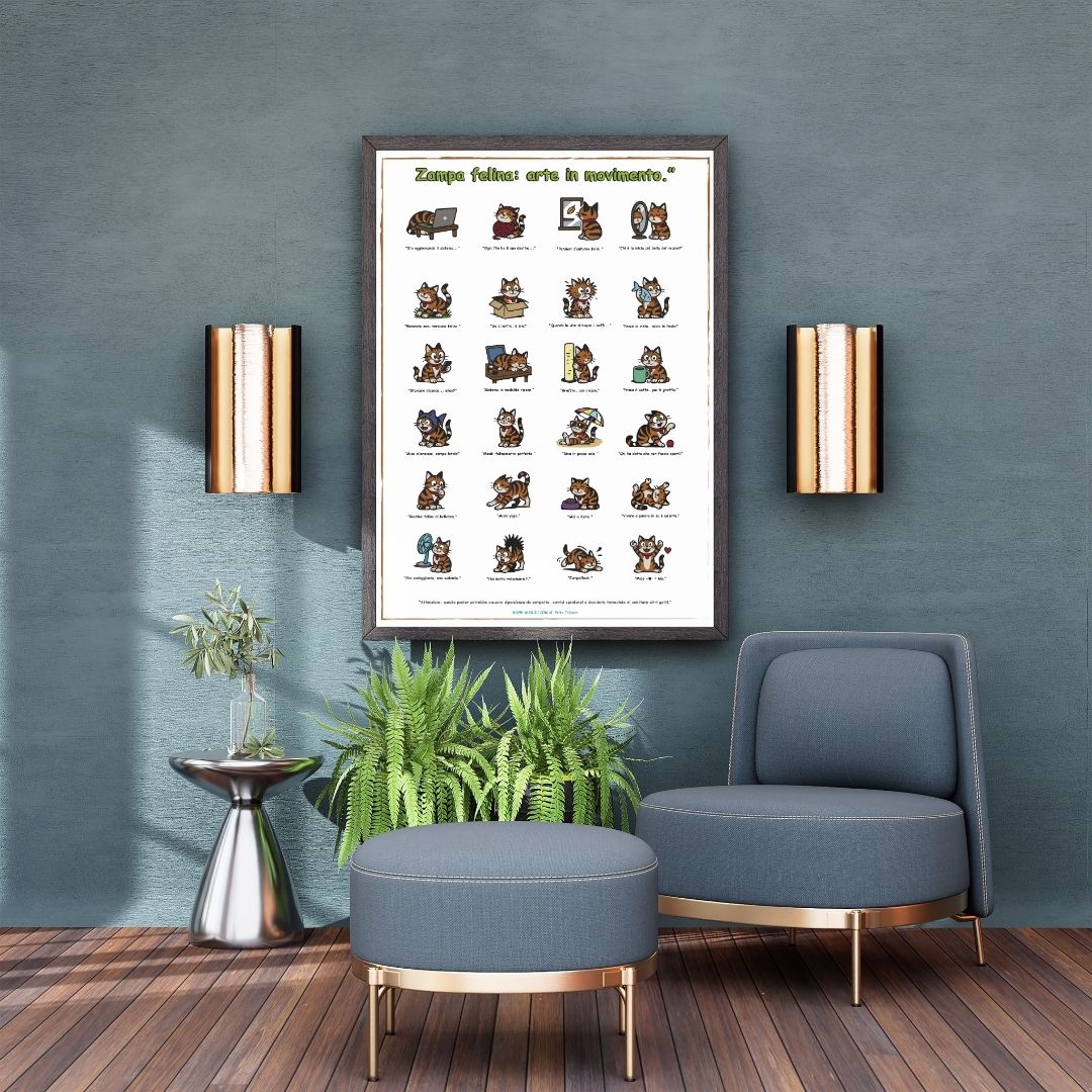 “Zampa felina: arte in movimento” – Poster 50×70 cm
