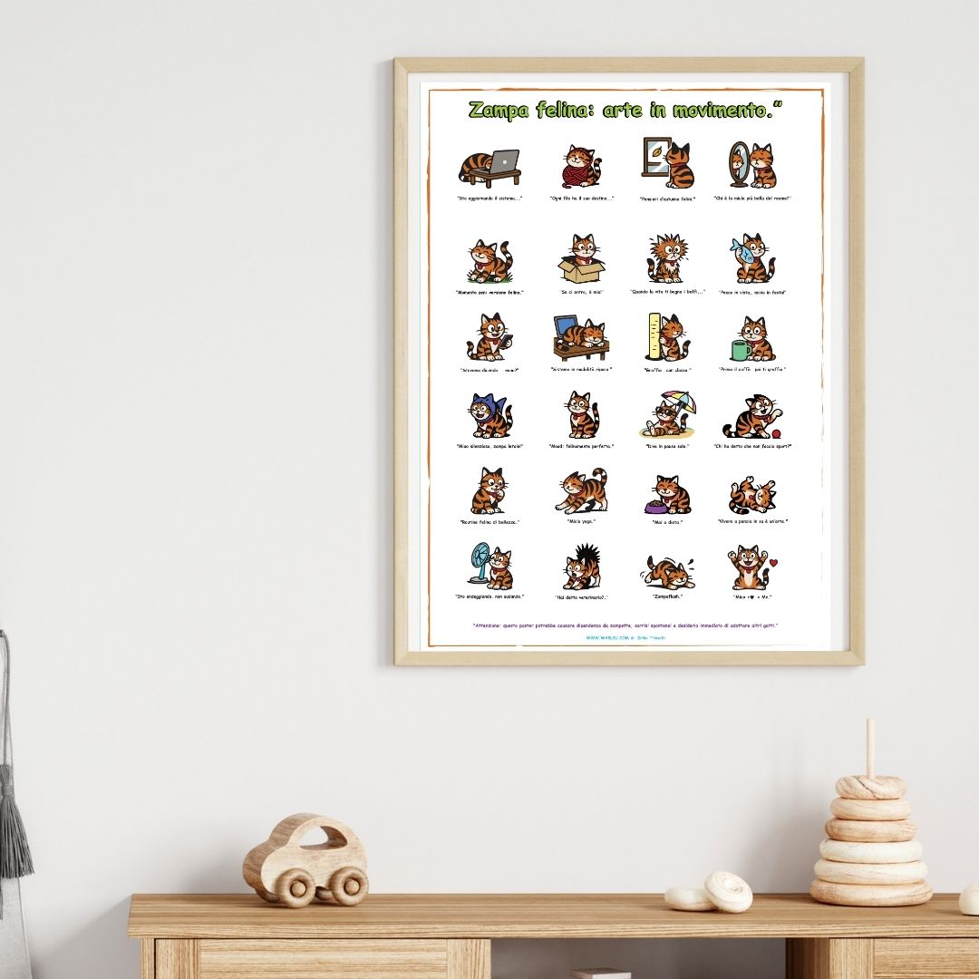 “Zampa felina: arte in movimento” – Poster 50×70 cm