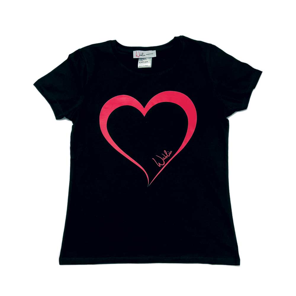 T-shirt Donna Cuore Rosa Fluorescente