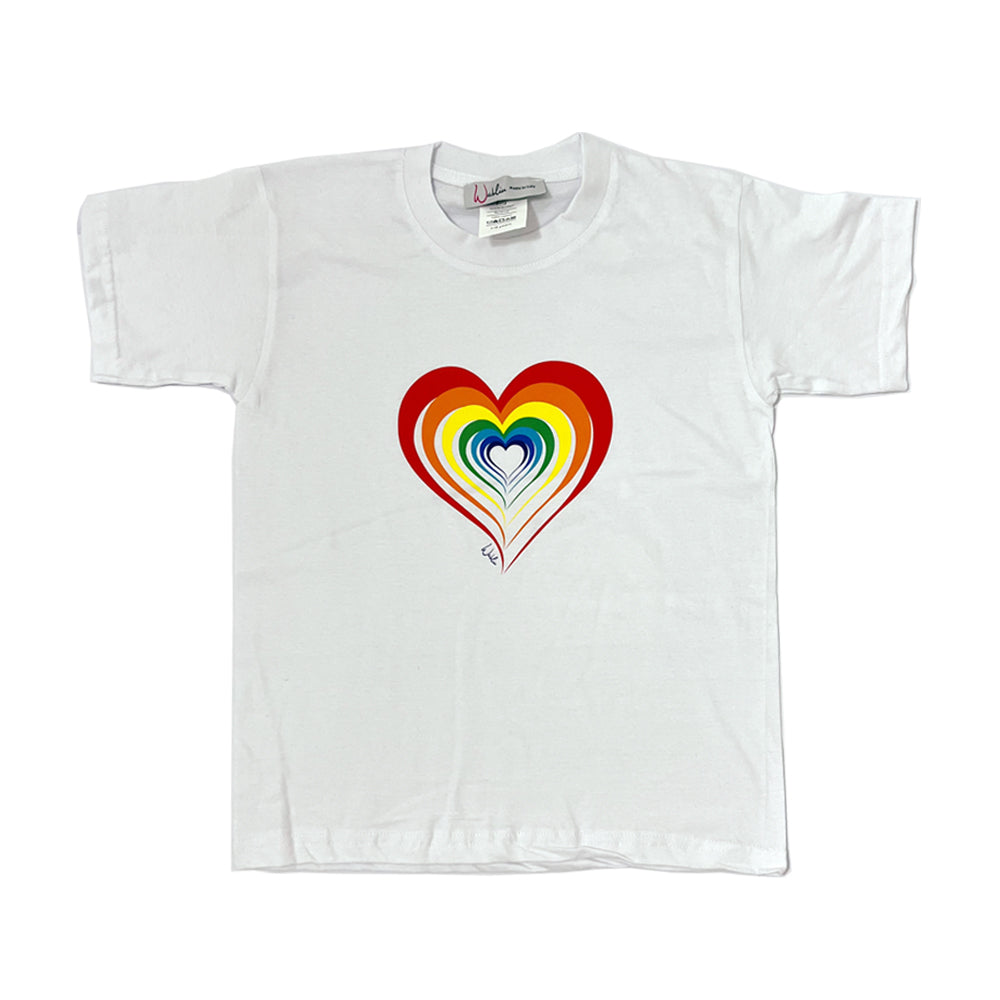 T-shirt Bambina Cuore Arcobaleno