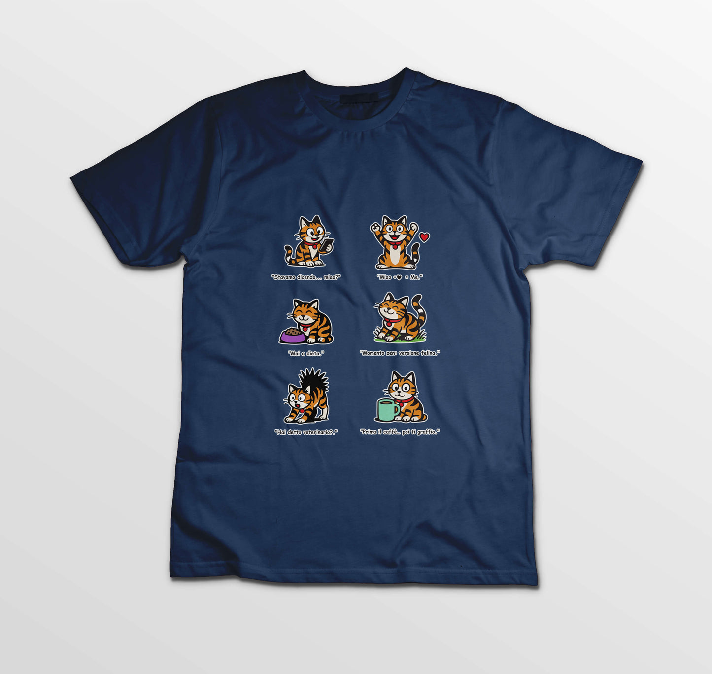 T-shirt Rosetta – 6 pose feline versione 3 - Adulti Unisex
