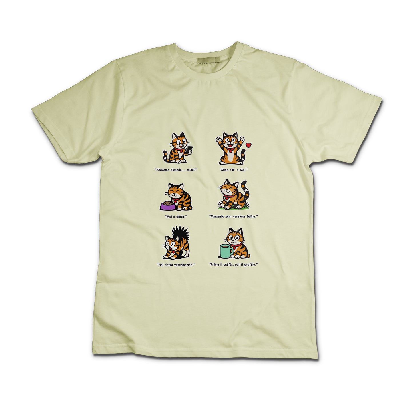 T-shirt Rosetta – 6 pose feline versione 3 - Adulti Unisex